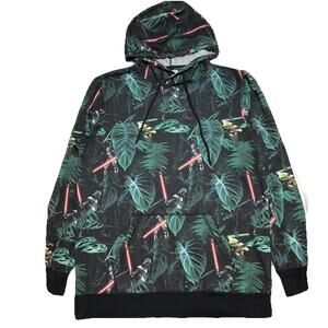 On The Byas Men Hoodie L Black Green Graphic Print Darth Vader Yoda Activewear